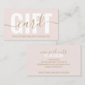 Rosa und goldene Schrift Loyalität Geschenkkarte H Rabattkarte (Vorne/Hinten)