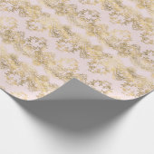 Rosa und goldene Spitze Geschenkpapier (Ecke)