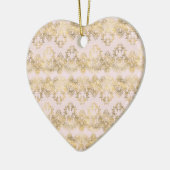Rosa und goldene Spitze Keramik Ornament (Links)