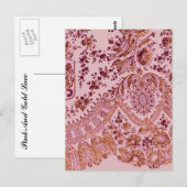 Rosa und goldene Spitze Postkarte (Vorne/Hinten)