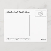 Rosa und goldene Spitze Postkarte (Rückseite)