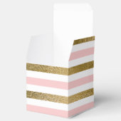 Rosa und goldene Streifen Geburtstagsparty Geschenkschachtel (Geöffnet)