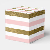 Rosa und goldene Streifen Geburtstagsparty Geschenkschachtel (Rückseite)
