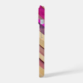 Rosa und goldene Streifen - Handy-Fall iPhone 15 Hülle (Linke Seite)