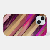 Rosa und goldene Streifen - Handy-Fall iPhone 15 Hülle (Rückseite (Horizontal))