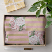 Rosa und goldene Streifen mit Rose Seidenpapier (Geschenk)