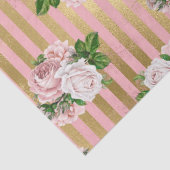 Rosa und goldene Streifen mit Rose Seidenpapier (Detail)