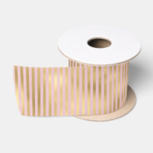 Rosa und goldene Streifen Satinband