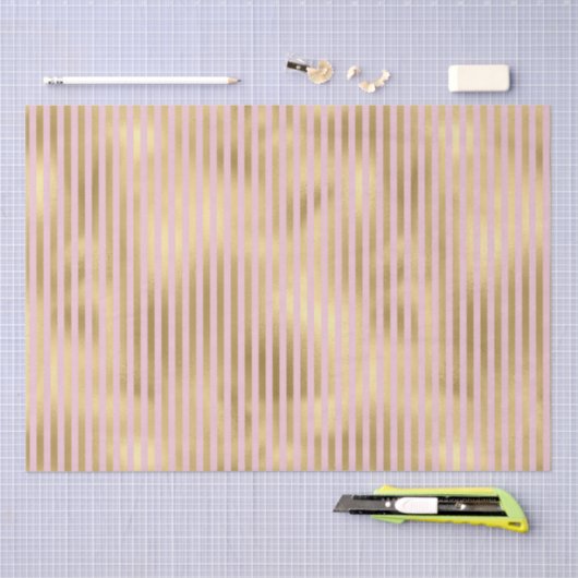 Rosa und goldene Streifen Seidenpapier (Handwerk)