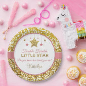 Rosa und goldene Teller: Twinkle Twinkle Stern Pappteller (Party)