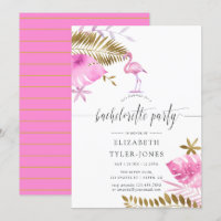 Rosa und Goldene Tropische Flamingo-Junggesellinne