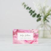 rosa und goldene Visitenkarte (Stehend Vorderseite)