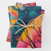 Rosa und goldene Vollmond Silhouette Geschenkpapier Set (Beispiel)