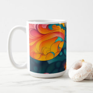 Rosa und goldene Vollmond Silhouette Kaffeetasse
