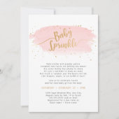 Rosa und goldene Wasserfarbe Girl Baby Sprinkle Einladung (Vorderseite)