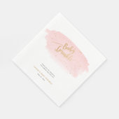 Rosa und goldene Wasserfarbe Girl Baby Sprinkle Serviette (Ecke)