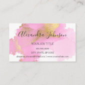 Rosa und goldene Wasserfarben Loyalität Loyalität Treuekarte (Rückseite)