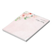 Rosa und goldene Wasserfarbenflora, vom Schreibtis Notizblock (Rotiert)