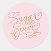 Rosa und goldene Zucker- und Gewürzkleber Runder Aufkleber (Vorderseite)