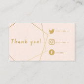 Rosa und goldener Effekt Social Links einfügen Kar Begleitkarte (Vorderseite)