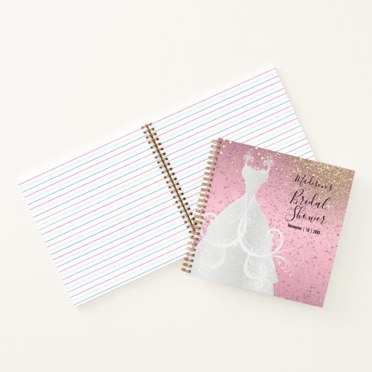Rosa und goldener Glitzer - Brautparty Notizblock (Innenseite)