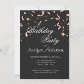 Rosa und goldener Glitzer Confetti auf schwarzem H (Vorderseite)