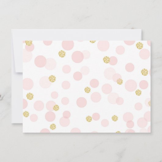 Rosa und goldener Glitzer Confetti Dankeskarte (Rückseite)