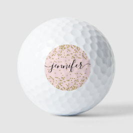 Rosa und goldener Glitzer Golfball