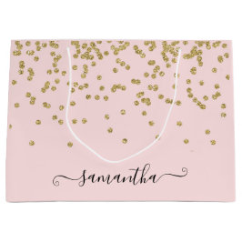 Rosa und goldener Glitzer Große Geschenktüte