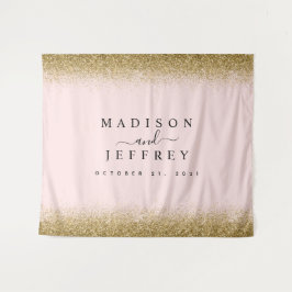 Rosa und goldener Glitzer - Hintergrund für Hochze Wandteppich