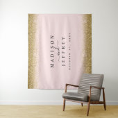 Rosa und goldener Glitzer - Hintergrund für Hochze Wandteppich (Beispiel)