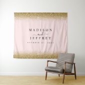 Rosa und goldener Glitzer - Hintergrund für Hochze Wandteppich (Beispiel (Horizontal))