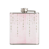 Rosa und goldener Glitzer Look Bridesmaid Flask Flachmann (Rückseite)