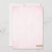 Rosa und goldener Glitzer Look Probe Abendessen Einladung (Rückseite)