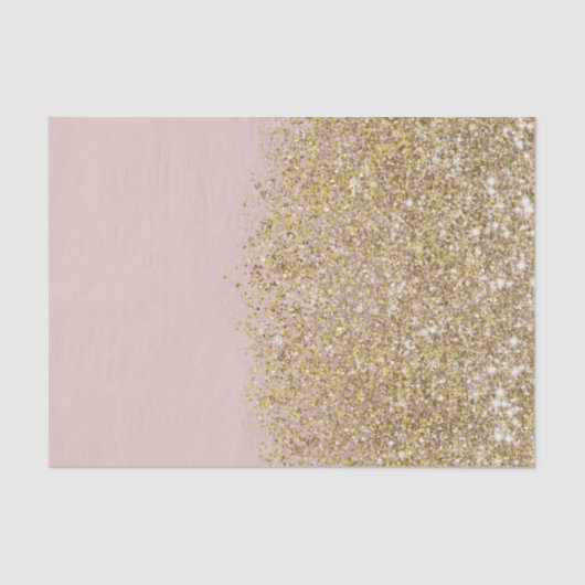 Rosa und goldener Glitzer Modernes, trendiges Glam Seidenpapier (Vorderseite)