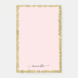 Rosa und goldener Glitzer - Nachhinweise Post-it Klebezettel