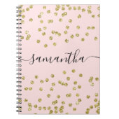 Rosa und goldener Glitzer Notizblock (Vorderseite)