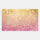 Rosa und goldener Glitzer Rechteckiger Aufkleber (Vorderseite)