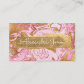 Rosa und goldener Glitzer und Marmor Visitenkarte (Vorderseite)