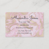 Rosa und goldener Glitzer und Marmor Visitenkarte (Rückseite)