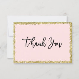 Rosa und goldener Glitzer Vielen Dank. Dankeskarte