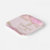 Rosa und goldener Glitzer vor der Hochzeit von Pappteller (Gewinkelt)