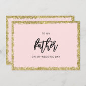 Rosa und goldener Glitzer Zu meinem Vater Hochzeit Einladung (Vorne/Hinten)