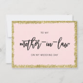 Rosa und goldener Glitzer Zu meiner Mutter mit Rec Einladung (Vorderseite)