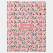 Rosa und goldener Glitzer zurück zur Schuldecke Fleecedecke (Vorderseite)