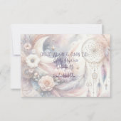 Rosa und goldener Himmelsmond Save the Date (Rückseite)