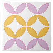 Rosa und goldener Kreis oder Blütenblätter in Blum Fliese (Vorderseite)