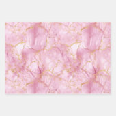 Rosa und goldener Marmor Geschenkpapier Set (Vorderseite 3)