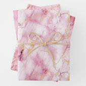 Rosa und goldener Marmor Geschenkpapier Set (Beispiel)