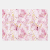 Rosa und goldener Marmor Geschenkpapier Set (Vorderseite)